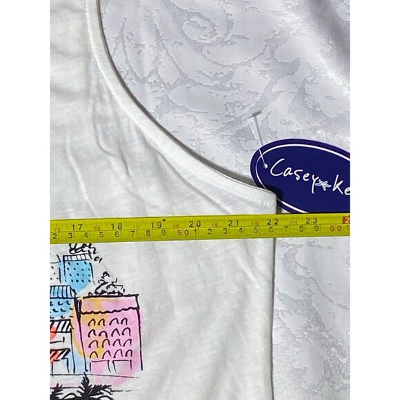 Casey Key Watercolor Size 1X Beach Seaside Vacation Lounge Tank Top Bling NWT - Picture 7 of 14